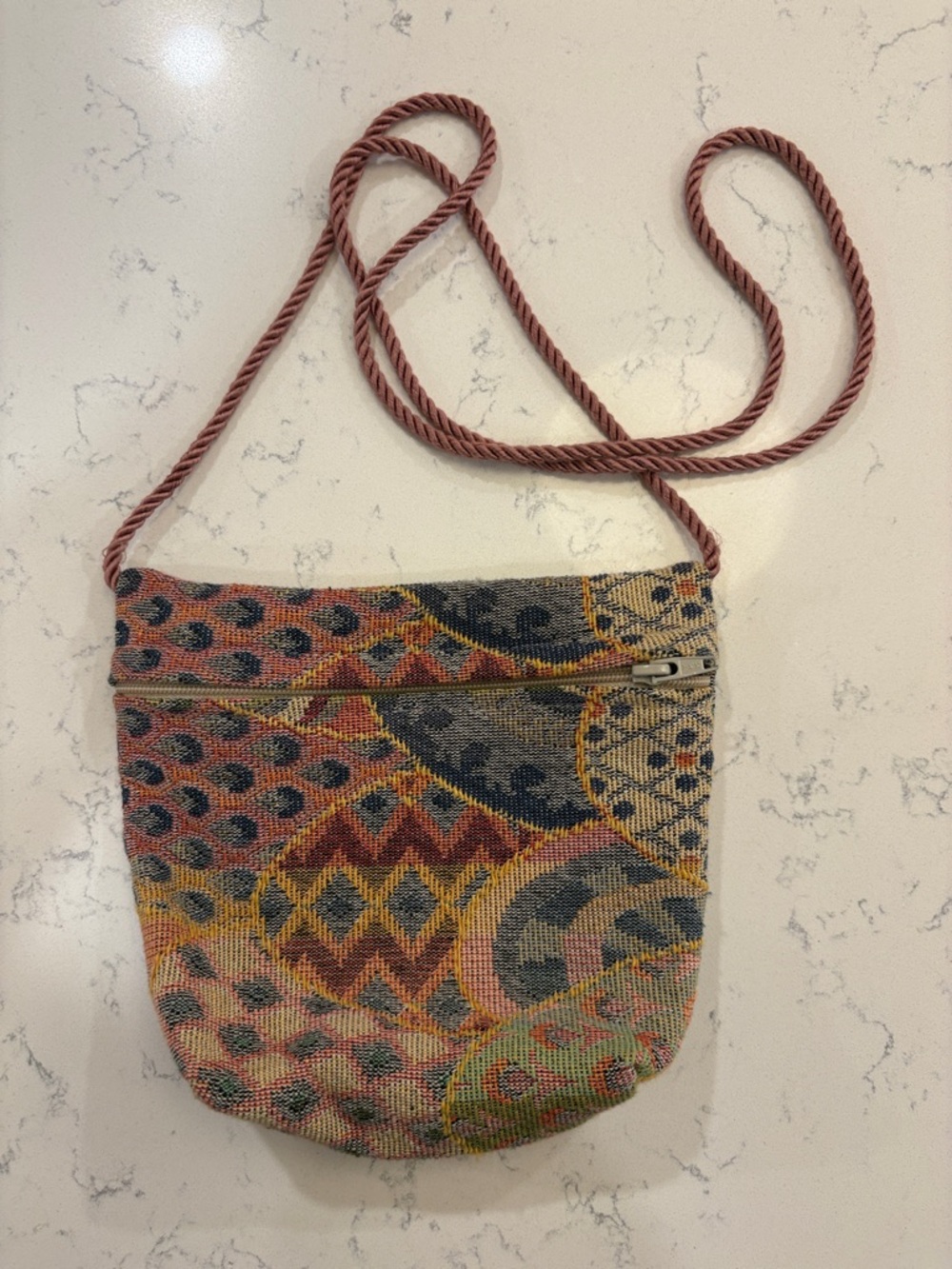 Handmade Boho Tapestry Crossbody Bag Small Festival Travel Purse Multicolor